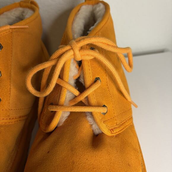 UGG Neumel Boots Mens Size 14 Orange Suede Sheepskin Lined Chukka 3236 main image 5